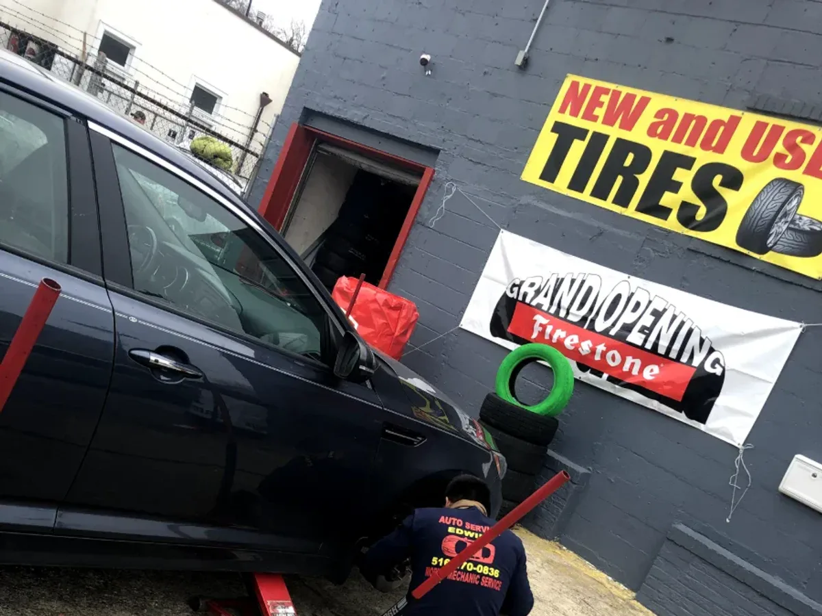 Tire repair service for flat tires at Edwin Tire Shop in Brentwood MD