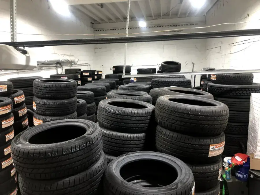 New and used tires inside Edwin Tire Shop in Brentwood MD